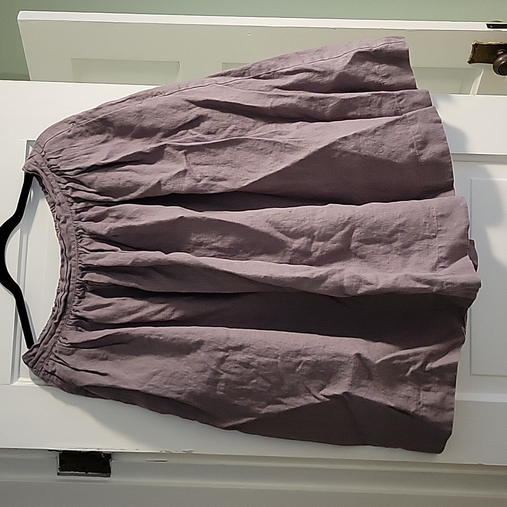 Not Perfect Linen Midi Skirt with pockets - L